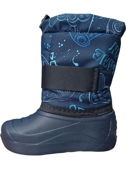 Kids Snow Boots with Hoop & Loop Closure Pink