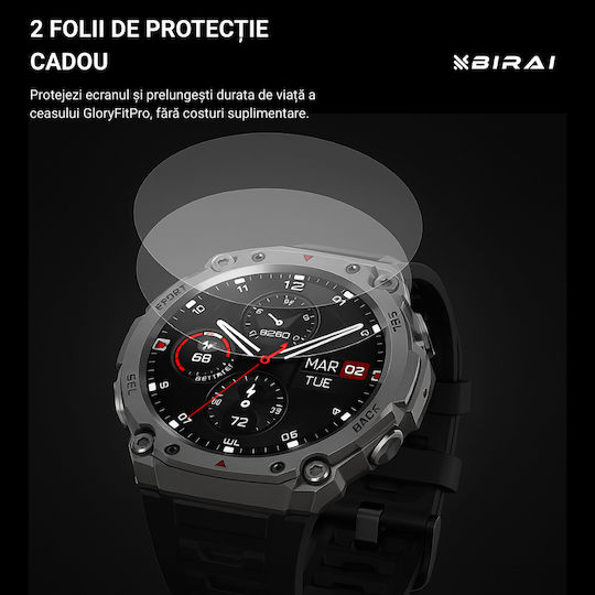 GloryFitPro Αδιάβροχο Smartwatch με Παλμογράφο (Μαύρο)