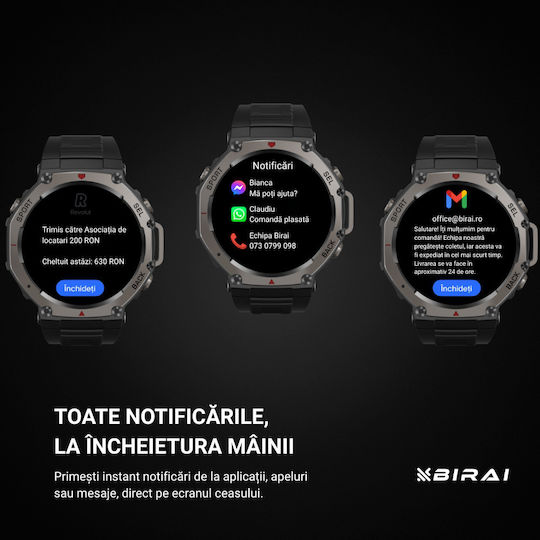 GloryFitPro Αδιάβροχο Smartwatch με Παλμογράφο (Μαύρο)