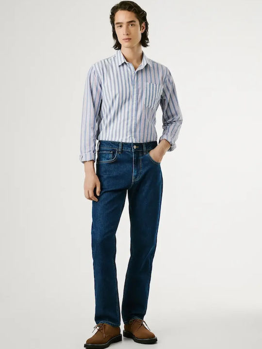 Stanley Men's Elastic Jeans Pants With Regular Tapered Fit Blue