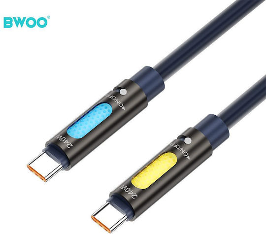 BWOO Cablu USB 2.0 USB-C Masculin - USB-C 240W PD Negru 1.2m