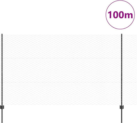 vidaXL Set Plasă de Sârmă Gri 1.4x100m