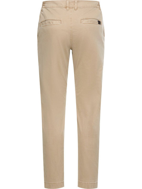 Herrenhosen Chino Elastisch Beige