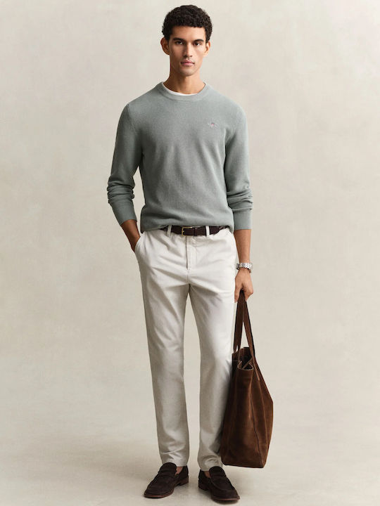 Chino Elastic Trousers in Slim Fit Ecru