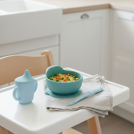 Bocioland Baby Spoon Made of Silicone for 6+ Months Blue