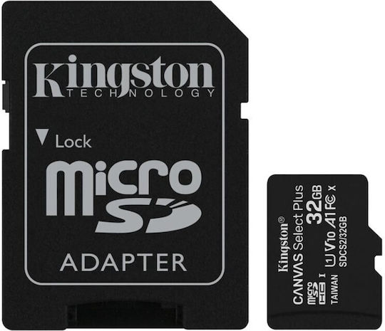 Kingston 32GB Class 10 UHS-I 100MB/s με αντάπτορα