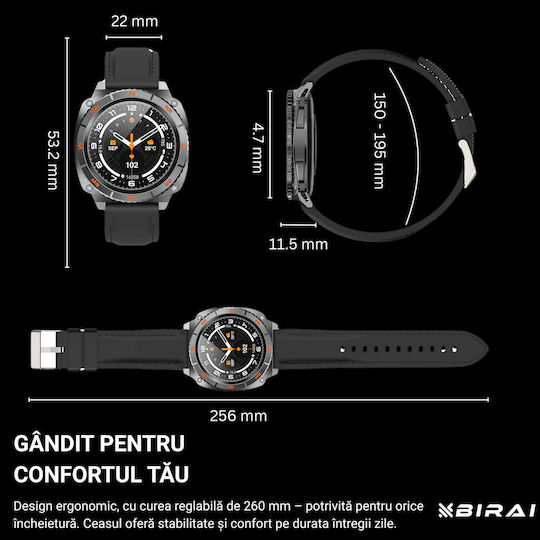 Ultra V319 Waterproof Smartwatch With Heart Rate Monitor Black