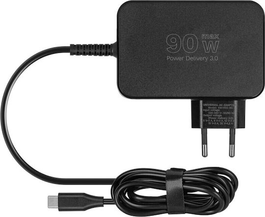 Kruger & Matz Universal Φορτιστής Laptop 90W 5V 3A με Αποσπώμενο Καλώδιο Τροφοδοσίας