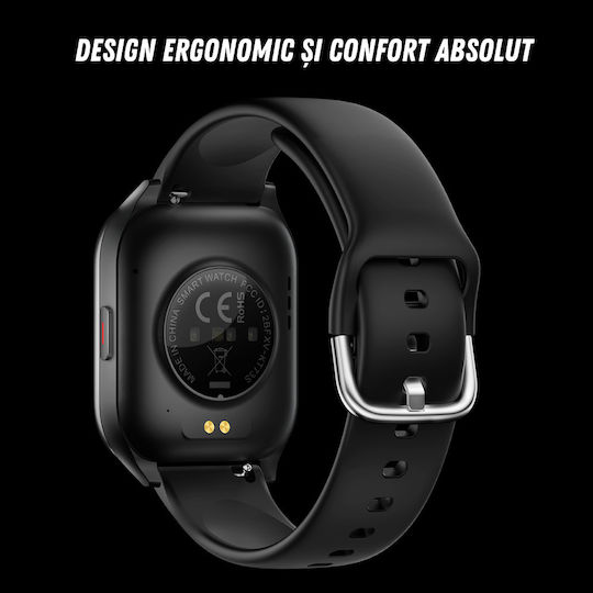 VortexIQ Smartwatch Mit Herzfrequenzsensor Schwarz Groß