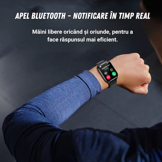 VortexIQ Smartwatch Mit Herzfrequenzsensor Schwarz Groß