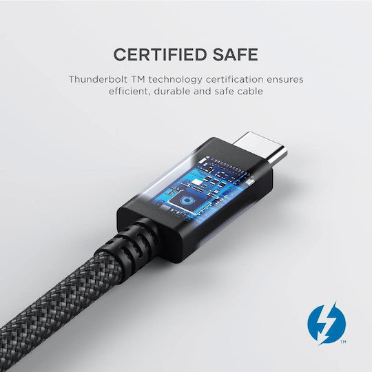 Satechi Braided Thunderbolt Cable 240W Μαύρο 1m