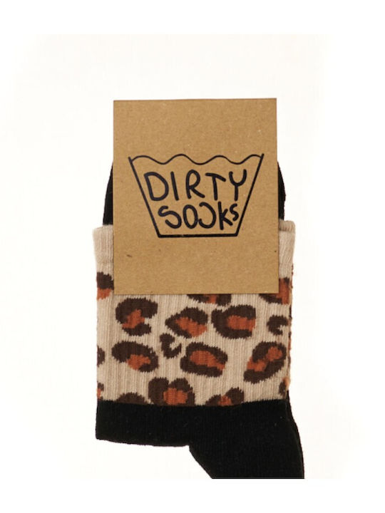 Dirty Socks Socken Schwarz Leopard