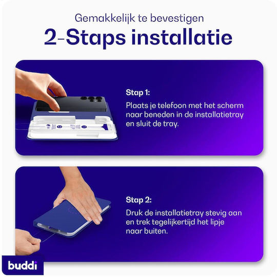 Buddi Gehärtetes Glas 2 Stück Schwarz (Galaxy S24 Ultra)