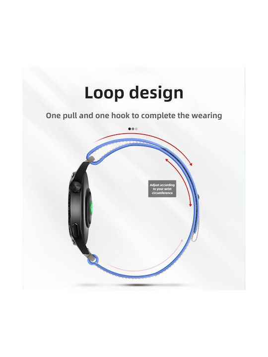 Λούρακι Nylon Hook Loop Fastener Huawei Watch Gt 6 46mm Μαύρο Πολύχρωμο