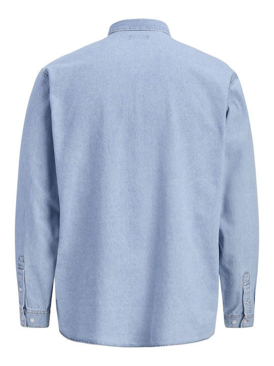 Long Sleeve Overshirt in Wide Line Blue 12279096 Light