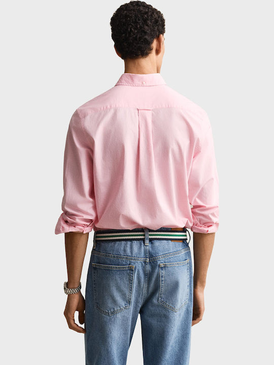 Long Sleeve Cotton Shirt in Regular Fit Pink