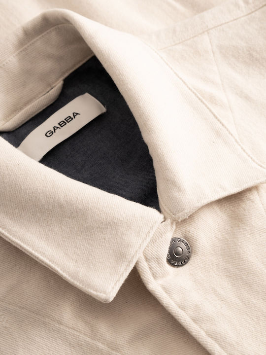 Overshirt Mânecă Lungă Ecru