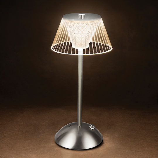 Kooper Πλαστικό Vintage Πορτατίφ LED με Ασημί Καπέλο και Βάση
