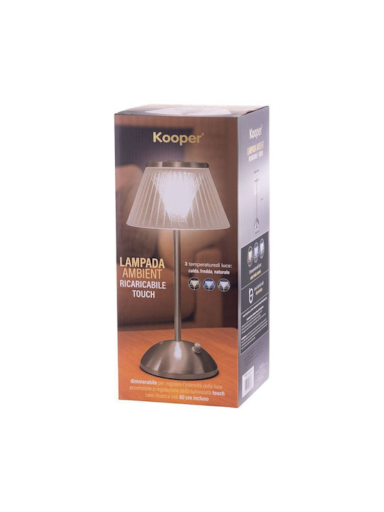 Kooper Kooper Kunststoff Vintage Tischlampe mit Silbernem Hut und Basis