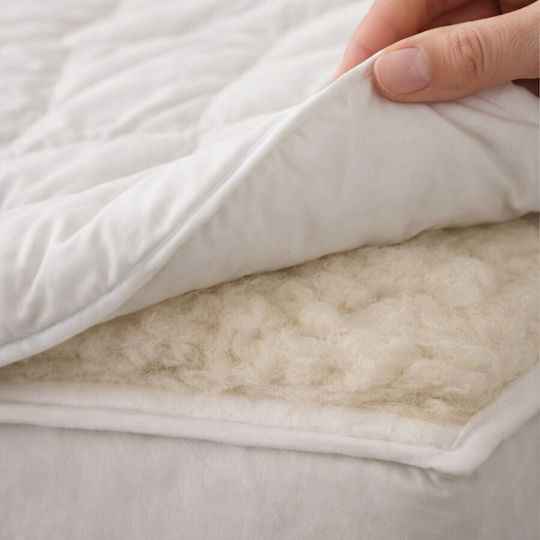 Pucioasa Протекторно Еπίστρωμα King Size с Ластици Бяло 180x200см