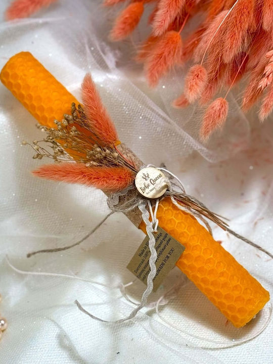Scented Beeswax Candle Orange Dried Bouquet