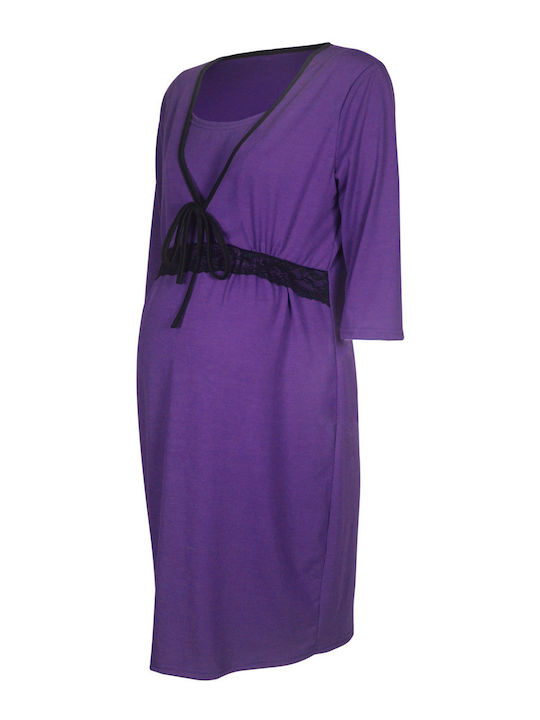 Queen Mother Maternity and Breastfeeding Nightgown Purple