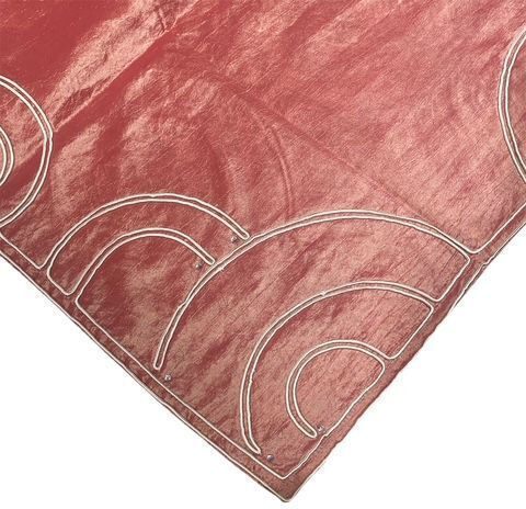 Kariert Tischdecke mit Stickerei Keramidi-Gold 85x85cm