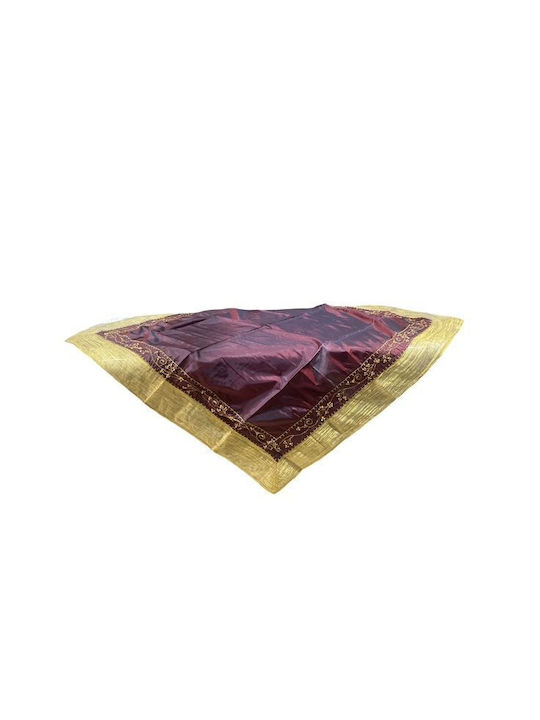Kariert Tischdecke Burgundisch-Gold 100x100cm