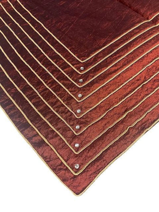 Față De Masă Cu Broderie Burgundy-Auriu 160x220 Cm