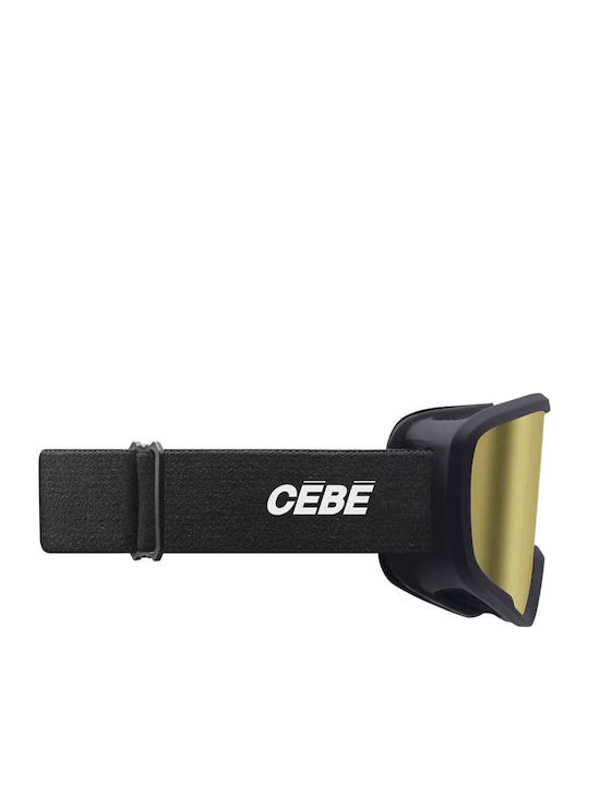 Cebe Μάσκα Σκι & Snowboard Παιδική Μαύρη με Φακό σε Μαύρο Χρώμα