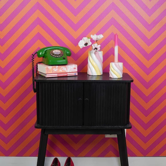 Beauty Home Βάζο “marshmellow” Κίτρινο Ροζ Λευκό 10x10x15cm Beauty Home