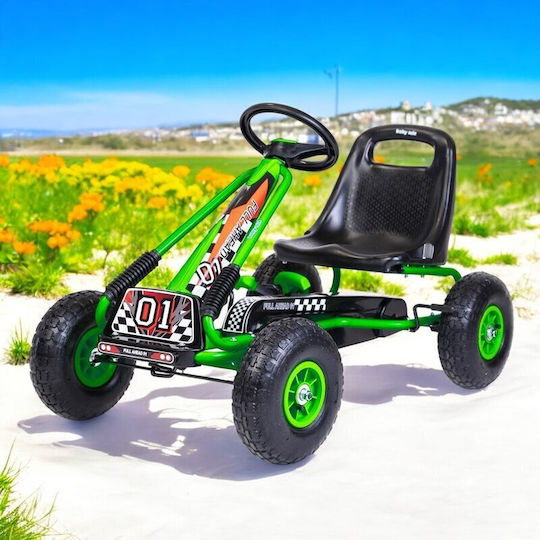 Go Kart Cu Un Loc Cu Pedală Verde Pentru 8+ Ani