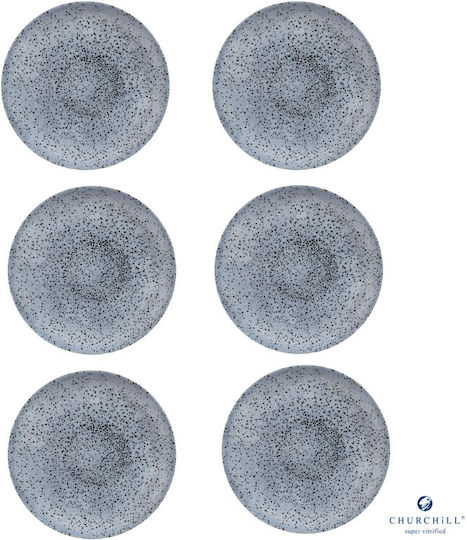 Churchill 1795 Studio Prints Serving Plate Shallow Porcelain Blue 28.8cm 6 Pieces