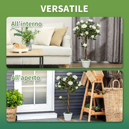 Outsunny Copac Artificial Plantă Artificială Ghiveci din Ciment Plantă Artificială
