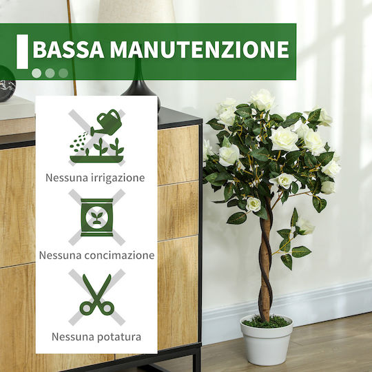 Outsunny Copac Artificial Plantă Artificială Ghiveci din Ciment Plantă Artificială