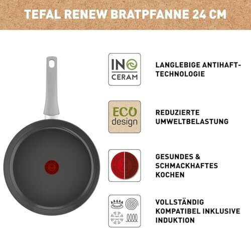 Tefal Renew On Tigaie din Aluminiu cu Strat Ceramic 24cm