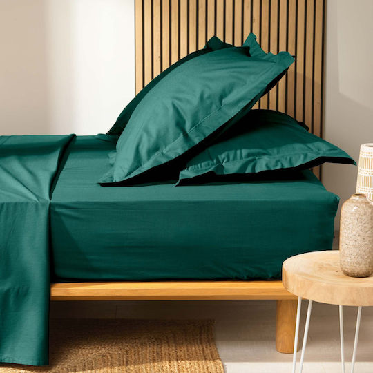 Douceur d'Intérieur Чаршаф King Size с Ластик 180x200см. Зелен