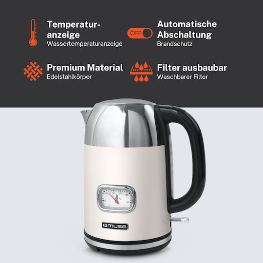 Muse Fierbător 1.7lt 2200W Bej