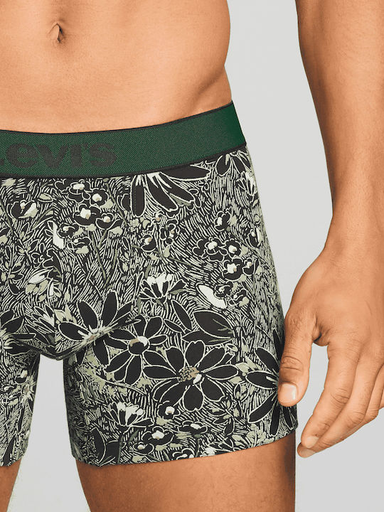 Boxeri pentru Bărbați Green/Black cu Imprimeuri 2 Pack