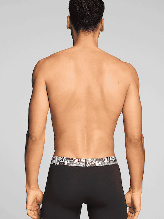 Herren Boxershorts Schwarz/Grau Mit Muster 2Pack