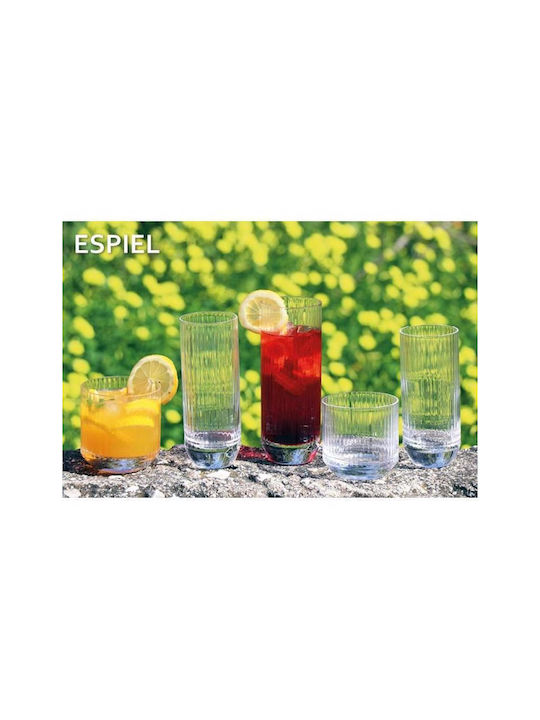 Espiel Big Top Set Gläser Wasser aus Glas in Weiß Farbe 430ml 6Stück