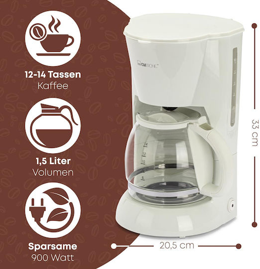 Clatronic KA 3473 Filter Coffee Machine 900W White