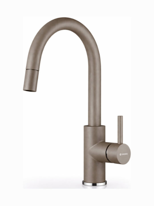 Pyramis Verismo Kitchen Faucet Counter with Pull-Out Spray Beige