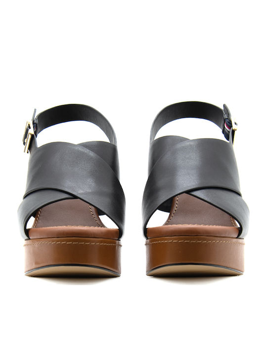 Tommy Hilfiger Leather Sandals Black