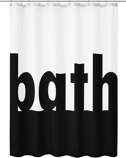 Kleine Wolke Bath Κουρτίνα Μπάνιου Υφασμάτινη 180x200 cm Μαύρη