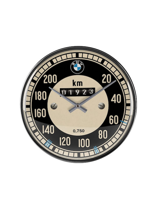 Nostalgic Art Wanduhr Metallisch Schwarz Ø31cm