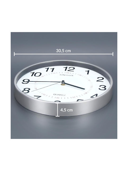 Unilux Wanduhr Metallisch Gray Ø30cm