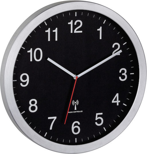 TFA TFA Wanduhr Glas Schwarz Ø40cm