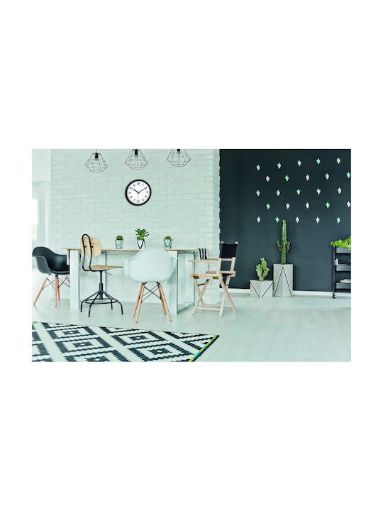 TFA Silent Clock Wall Clock Glass Black 31.5x34.5cm