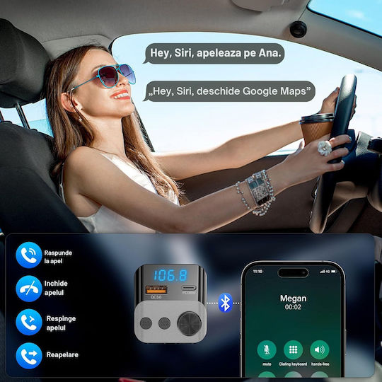 SGTT FM Transmitter Αυτοκινήτου με Bluetooth / USB
